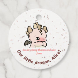 Pastel Roze Gele Baby Dragon Bedankt Bedankjes Labels