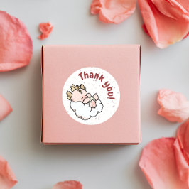 Pastel Roze Gele Baby Dragon Bedankt Stickers