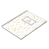 Pastel Roze Gele Confetti Patroon Gepersonaliseerd Notitieboek (Linkerzijde)