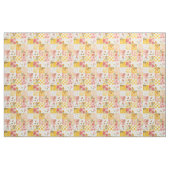 Pastel Roze Gele Patchwork Vintage Dekbed Stof (Fat Quarter)
