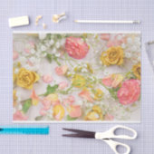 Pastel roze gele rozen tissuepapier (Craft)