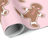Pastel Roze Gemberkoekjes Inpakpapier (Rol Hoek)