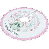 Pastel Roze Gepersonaliseerde Naam Vintage Kerstmi Kerstboom Rok (Gekanteld)