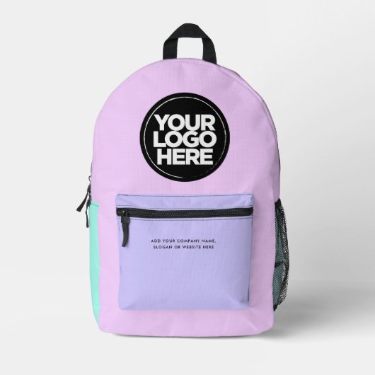 Pastel Roze | Gepersonaliseerde zakelijke Logo en  Bedrukte Rugzak (Voorkant)