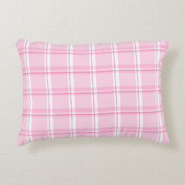 Pastel Roze Geruit Accent Kussen