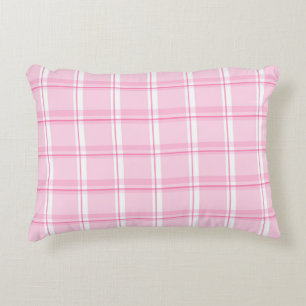 Pastel Roze Geruit Accent Kussen