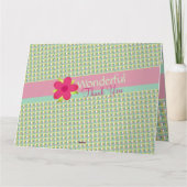 Pastel roze geruite met mintgroen kaart (Achterkant)