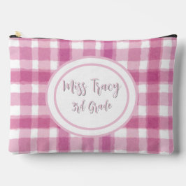 Pastel Roze Geruite Op Maat Gemaakt Etui
