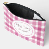 Pastel Roze Geruite Op Maat Gemaakt  Etui (Open)