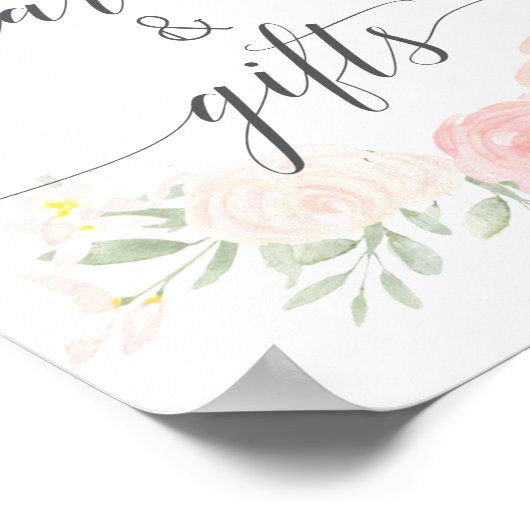 Pastel Roze Geschenken- en Kaartenbord Poster (Hoek)