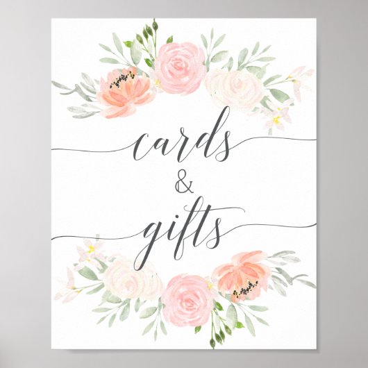 Pastel Roze Geschenken- en Kaartenbord Poster (Voorkant)