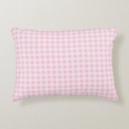 Pastel Roze Gingham Plaid Accent Kussen