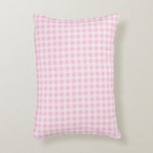 Pastel Roze Gingham Plaid Accent Kussen (Voorkant(Verticaal))