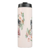 Pastel roze girale foto elegant modern thermosbeker (Voorkant)