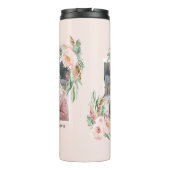 Pastel roze girale foto elegant modern thermosbeker (Achterkant)