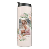 Pastel roze girale foto elegant modern thermosbeker (Geroteerd rechts)