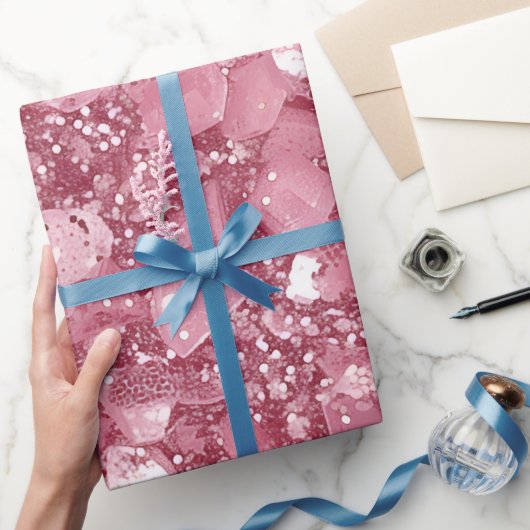 Pastel Roze Glitter Cadeaupapier (Geschenken)