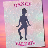 Pastel Roze Glitter Dansmeisje Gepersonaliseerd Fleece Deken