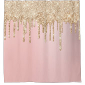 *~* Pastel roze glitter Drip AP7 Douchegordijn (Voorkant)