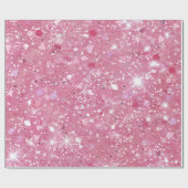 Pastel Roze Glitter Inpakpapier (Vlak)