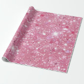 Pastel Roze Glitter Inpakpapier (Uitgerold)