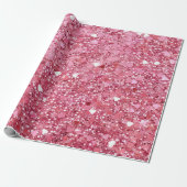 Pastel Roze Glitter Inpakpapier (Uitgerold)