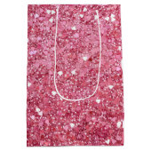 Pastel Roze Glitter Medium Cadeauzakje (Achterkant)