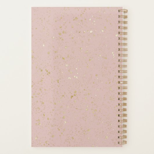 Pastel Roze Glitter Nail Salon Manicurist Planner (Achterkant)