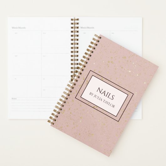 Pastel Roze Glitter Nail Salon Manicurist Planner (Display)