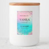 Pastel roze glitter Stijl Verticale Kaars Labels Voedselcontainer Etiket (Voorkant)