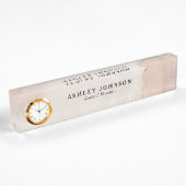 Pastel Roze & Gold Aangepaste Desk Name Bord Naambordje