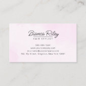 Pastel Roze Goud Glitter Agate Kapsalon Visitekaartje (Voorkant)