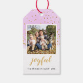 Pastel Roze Goud Glitter Kerstmis Cadeaulabel (Voorkant)