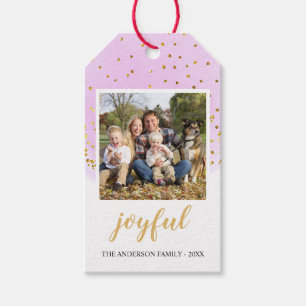 Pastel Roze Goud Glitter Kerstmis Cadeaulabel
