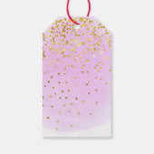 Pastel Roze Goud Glitter Kerstmis Cadeaulabel (Achterkant)