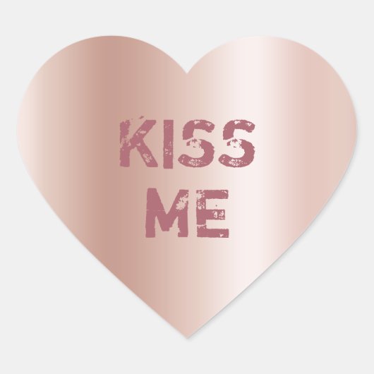 Pastel Roze Goud Ombre Gesprek Hart Sticker (Voorkant)