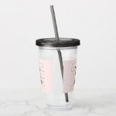 Pastel Roze Gouden Zeshoek Monogram Acryl Drinkbeker (Links)