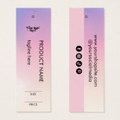 Pastel Roze Gradient Rainbow Logo Maat Prijs Mini Visitekaartjes (Voorkant /achterkant)