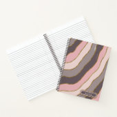 Pastel roze grijs chique goud groovy gestreepte go notitieboek (Binnen)