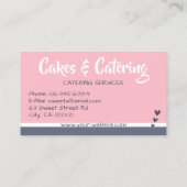 Pastel roze grijs cupcake cake fotosjabloon zoet visitekaartje (Achterkant)