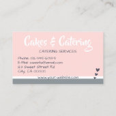 Pastel roze grijs cupcake cake fotosjabloon zoet visitekaartje (Achterkant)