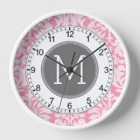 Pastel Roze & grijs Damaserpatroon - Aangepast mon