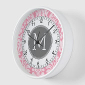 Pastel Roze & grijs Damaserpatroon - Aangepast mon (Hoek)