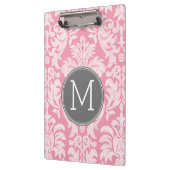 Pastel Roze & grijs Damaserpatroon - Aangepast mon Klembord (Links)