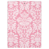 Pastel Roze & grijs Damaserpatroon - Aangepast mon Klembord (Achterkant)