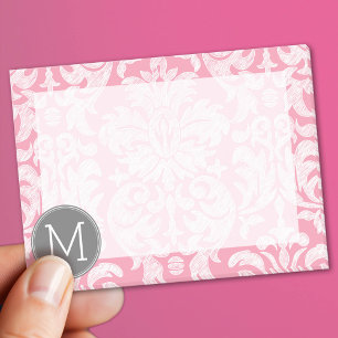 Pastel Roze & grijs Damaserpatroon - Aangepast mon Post-it® Notes