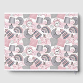 PASTEL ROZE GRIJS WIT BABY MEISJE ITEMS GASTENBOEK (Achterkant)