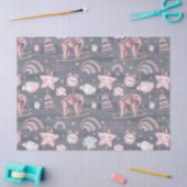 PASTEL ROZE GRIJS WIT SCHATTIGE BABY ITEMS TISSUEPAPIER (Craft)