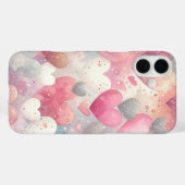 PASTEL ROZE GRIJS WIT VALENTIJN LIEFDE HARTEN Case-Mate iPhone CASE (Achterkant (horizontaal))