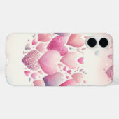 PASTEL ROZE GRIJS WIT VALENTIJN LIEFDE HARTEN Case-Mate iPhone CASE (Achterkant (horizontaal))